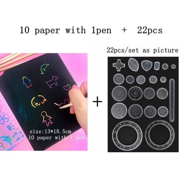 Planet Gates Funny Spirograph Montessori Education Drawing Toys Set Geometric Ruler Toys Drawing Accessories Creative Educational Kids Toy