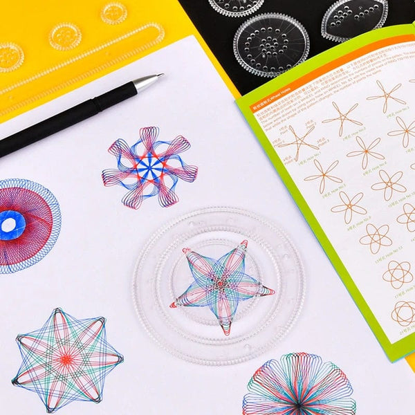 Planet Gates Funny Spirograph Montessori Education Drawing Toys Set Geometric Ruler Toys Drawing Accessories Creative Educational Kids Toy
