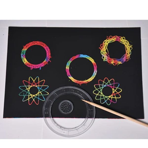 Planet Gates Funny Spirograph Montessori Education Drawing Toys Set Geometric Ruler Toys Drawing Accessories Creative Educational Kids Toy