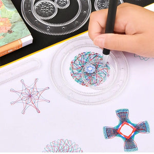 Planet Gates Funny Spirograph Montessori Education Drawing Toys Set Geometric Ruler Toys Drawing Accessories Creative Educational Kids Toy