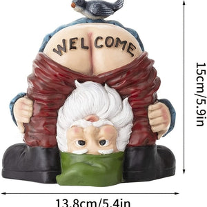 Planet Gates Funny Welcome Naughty Gnome 1pc Funny Welcome Gnome With Bird On Butt Garden Decoration Statue Rude Gnome Gift For Garden Moss Micro Landscape Fairy Garden