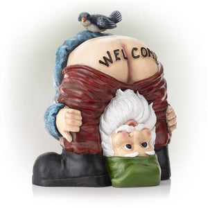 Planet Gates Funny Welcome Naughty Gnome 1pc Funny Welcome Gnome With Bird On Butt Garden Decoration Statue Rude Gnome Gift For Garden Moss Micro Landscape Fairy Garden