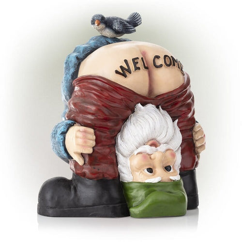 Planet Gates Funny Welcome Naughty Gnome 1pc Funny Welcome Gnome With Bird On Butt Garden Decoration Statue Rude Gnome Gift For Garden Moss Micro Landscape Fairy Garden