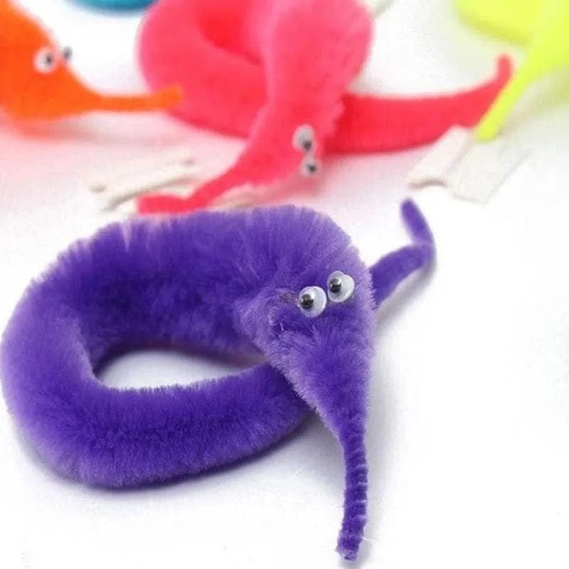 Planet Gates Funny Worm Magic Props Toys for Children Kids Beginners Wiggly Twisty Worm with Invisible String Party Games Trick Toys
