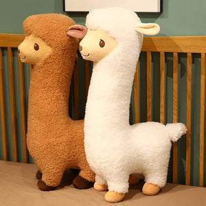 Planet Gates Furry Plush Llama  Alpaca Plush Toy Stuffed Soft Long Plush Lifelike Alpaca Sheep Hug Throw Pillow Animals Nap Sleeping Pillow