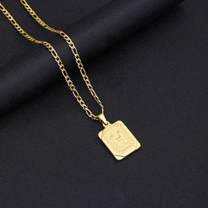 Planet Gates G / 50cm / CHINA Initial Letter Pendant Necklace Stainless Steel Golden Cuban Chain A-Z Alphabet Name Jewelry For Men Women Gift