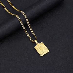 Planet Gates G / 50cm / CHINA Initial Letter Pendant Necklace Stainless Steel Golden Cuban Chain A-Z Alphabet Name Jewelry For Men Women Gift