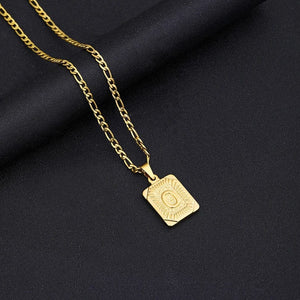 Planet Gates G / 50cm / CHINA Initial Letter Pendant Necklace Stainless Steel Golden Cuban Chain A-Z Alphabet Name Jewelry For Men Women Gift
