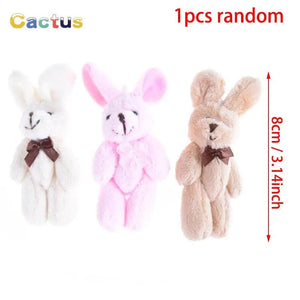 Planet Gates G 8cm 1PCS Random / 1PCS 4/4.5/6cm Mini Teddy Bear Plush Toy Joint Bear Cartoon Stuffed Dolls Long Ear Rabbit Toys Souvenirs For Children Small Gifts