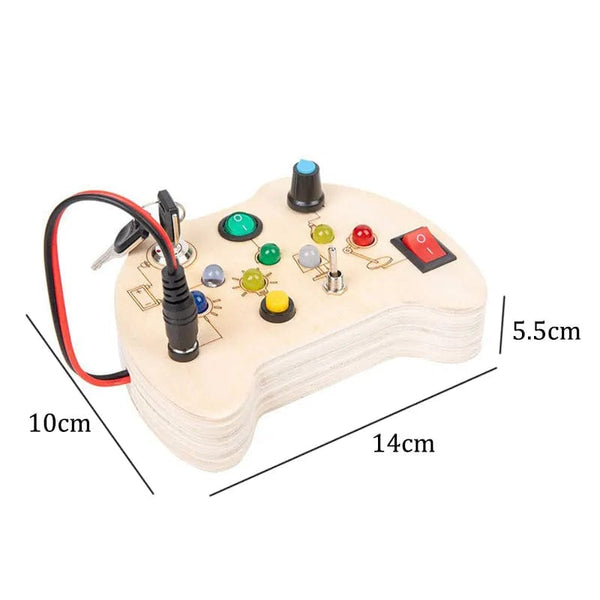Planet Gates G Montessori Busy Board Sensory Toys Wooden With LED Light Switch Control Board Travel Activities Children Games For 2-4 Years Old