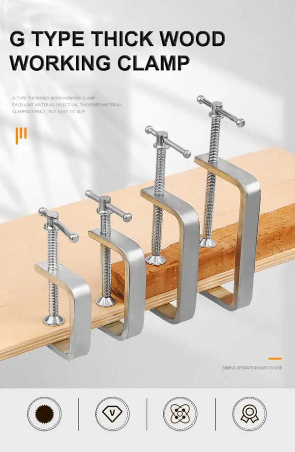 Planet Gates G-type Woodworking Fixture Steel Strong F-clip Board Flat Steel Clamping Device C-type Rocker Carpentry DIY Fixed Clip