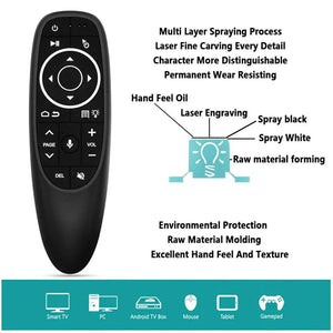 Planet Gates G10S Pro 2.4g Wireless Mini Air Fly Mouse Smart Voice Remote Control G10 G10s Pro Gyroscope Ir Learning Compatible For Android PC Tv Box
