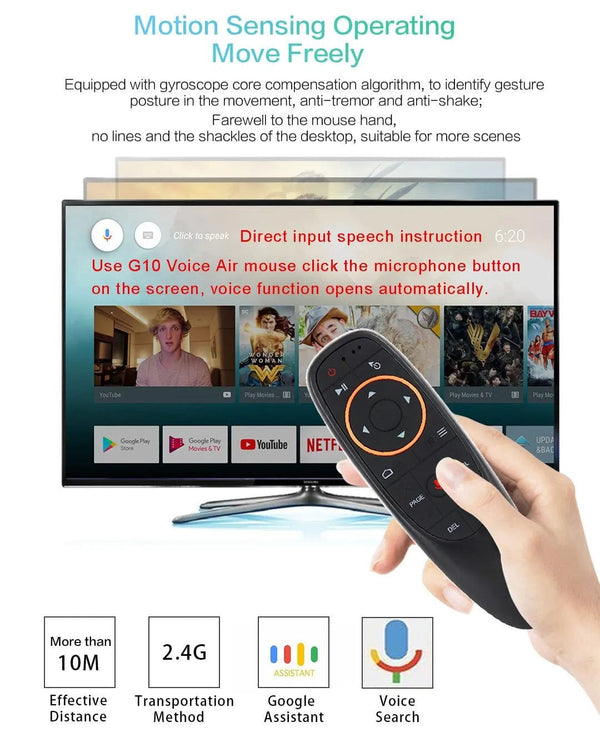 Planet Gates G10S With Gyro G10S Air Mouse Voice Remote Control 2.4G Wireless Gyroscope IR Learning for H96 MAX X88 PRO Android TV Box HK1