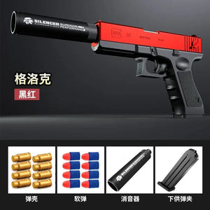 Planet Gates G17 Red G17 Soft Bullet Toy Gun Shell Ejection Foam Darts Pistol Desert Eagle Airsoft Gun With Silencer For Kid Adult