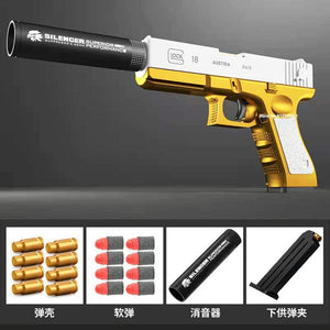 Planet Gates G17 Soft Bullet Toy Gun Shell Ejection Foam Darts Pistol Desert Eagle Airsoft Gun With Silencer For Kid Adult