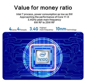 Planet Gates G3 / us / 8GB RAM 256GB ROM MLLSE G3 Mini PC Gemini-Lake N100 Windows 11 Pro Intel 12th DDR4 8GB RAM 256GB ROM WiFi 5 BT4.2 Desktop Computer Mini Pc Work