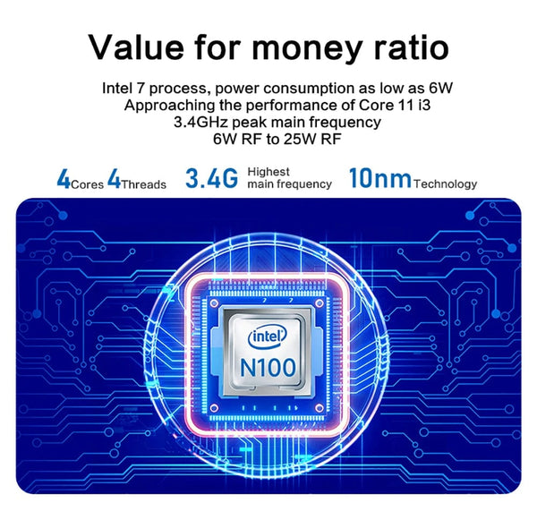 Planet Gates G3 / us / 8GB RAM 256GB ROM MLLSE G3 Mini PC Gemini-Lake N100 Windows 11 Pro Intel 12th DDR4 8GB RAM 256GB ROM WiFi 5 BT4.2 Desktop Computer Mini Pc Work
