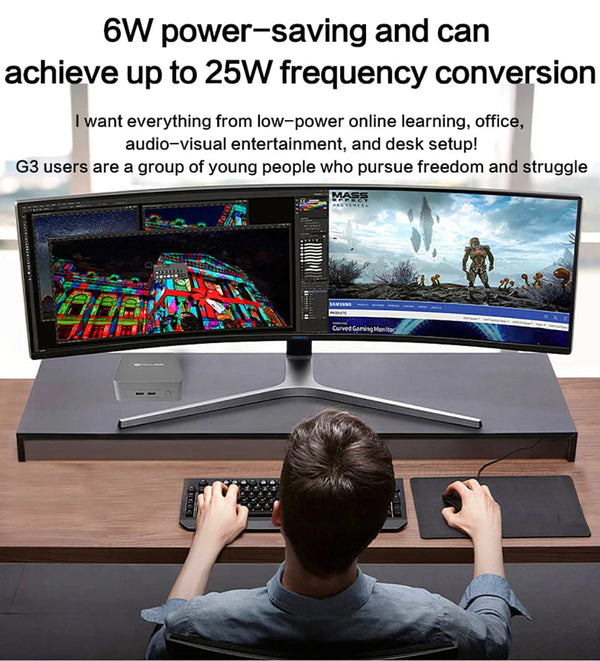 Planet Gates G3 / us / 8GB RAM 256GB ROM MLLSE G3 Mini PC Gemini-Lake N100 Windows 11 Pro Intel 12th DDR4 8GB RAM 256GB ROM WiFi 5 BT4.2 Desktop Computer Mini Pc Work