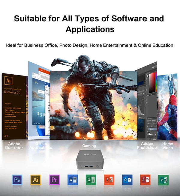 Planet Gates G3 / us / 8GB RAM 256GB ROM MLLSE G3 Mini PC Gemini-Lake N100 Windows 11 Pro Intel 12th DDR4 8GB RAM 256GB ROM WiFi 5 BT4.2 Desktop Computer Mini Pc Work