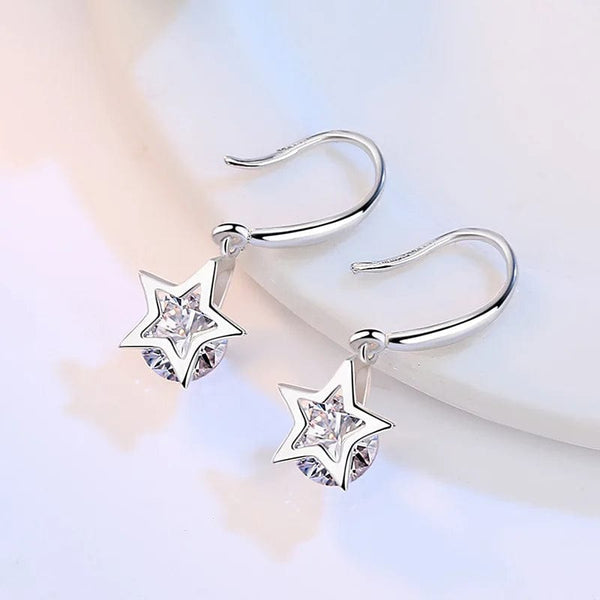 Planet Gates G37 925 Sterling Silver Female Luxury Crystal Round Stud Earrings Vintage Wedding Jewelry White Zircon Stone Earrings Wholesale