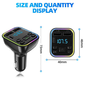 Planet Gates G38 Car Audio Adapter FM Transmitter Music Receiver Kit Wireless Extender Speaker With LED Lights Double USB Ports
