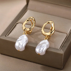 Planet Gates G4 / CHINA Heart Stainless Steel Earrings for Women Zircon Gold Color Hoop Earring Aesthetic Waterproof Ear Piercing Jewelry Accessories