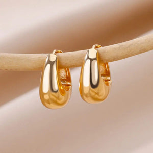 Planet Gates G4 / CHINA Heart Stainless Steel Earrings for Women Zircon Gold Color Hoop Earring Aesthetic Waterproof Ear Piercing Jewelry Accessories
