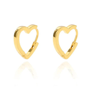 Planet Gates G4 / CHINA Heart Stainless Steel Earrings for Women Zircon Gold Color Hoop Earring Aesthetic Waterproof Ear Piercing Jewelry Accessories