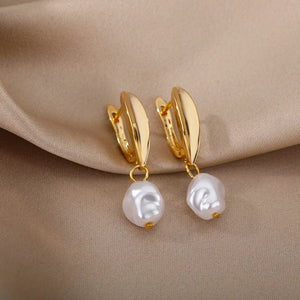 Planet Gates G4 / CHINA Heart Stainless Steel Earrings for Women Zircon Gold Color Hoop Earring Aesthetic Waterproof Ear Piercing Jewelry Accessories