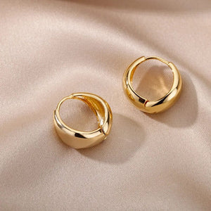 Planet Gates G4 / CHINA Heart Stainless Steel Earrings for Women Zircon Gold Color Hoop Earring Aesthetic Waterproof Ear Piercing Jewelry Accessories
