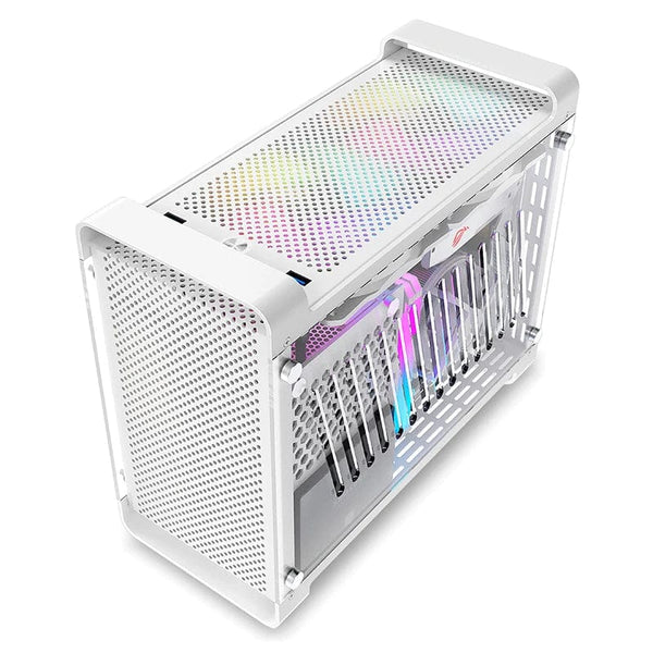 Planet Gates G5 Plus W 4.0 Cable METALFISH G5 Plus Aluminum ITX White Case Suitcase Portable PC Gaming Computer Small Chassis Support SFX PSU/306mm GPU/12cm Fan