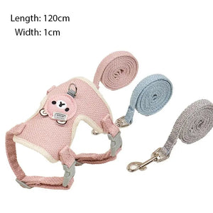 Planet Gates G621A Dog Leash Cute Vest for Small Pets Kittens Undershirt Type Breathable Adjustable Chest Harness Outdoor Walking Pet Supplies