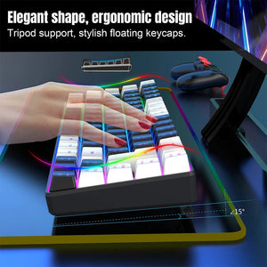 Planet Gates Gaming Keyboard 68 Keys Wired Computer Keyboard Mechanical Keyboard With RGB Backlight Keyboard For PC Laptop Gamer