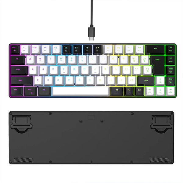 Planet Gates Gaming Keyboard 68 Keys Wired Computer Keyboard Mechanical Keyboard With RGB Backlight Keyboard For PC Laptop Gamer