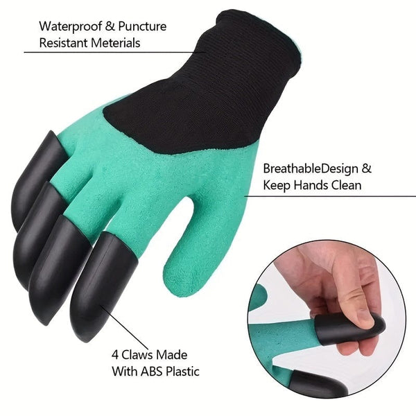 Planet Gates Garden Gloves With Claws: Dig, Plant, Weed & Seed with Ease - Protect Your Fingers & Nails!