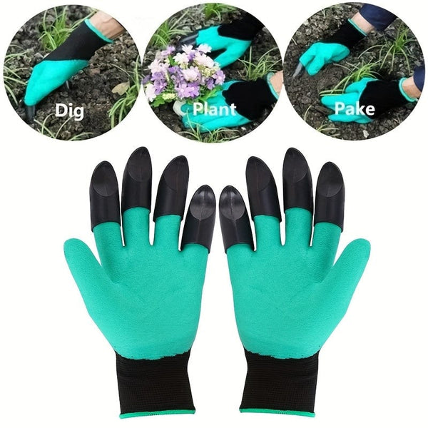 Planet Gates Garden Gloves With Claws: Dig, Plant, Weed & Seed with Ease - Protect Your Fingers & Nails!