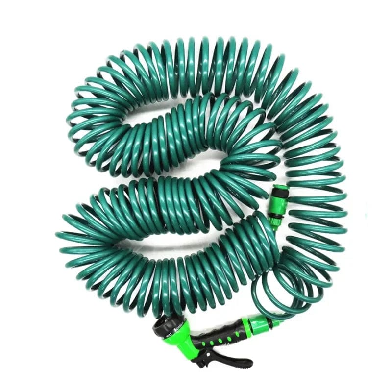 Planet Gates 25ft / Green-EU Stand Garden Irrigation Water Hose Sprinkler Garden Hose with 8 Patterned Nozzles Car Cleaning Spring Pipe Plastic Hose