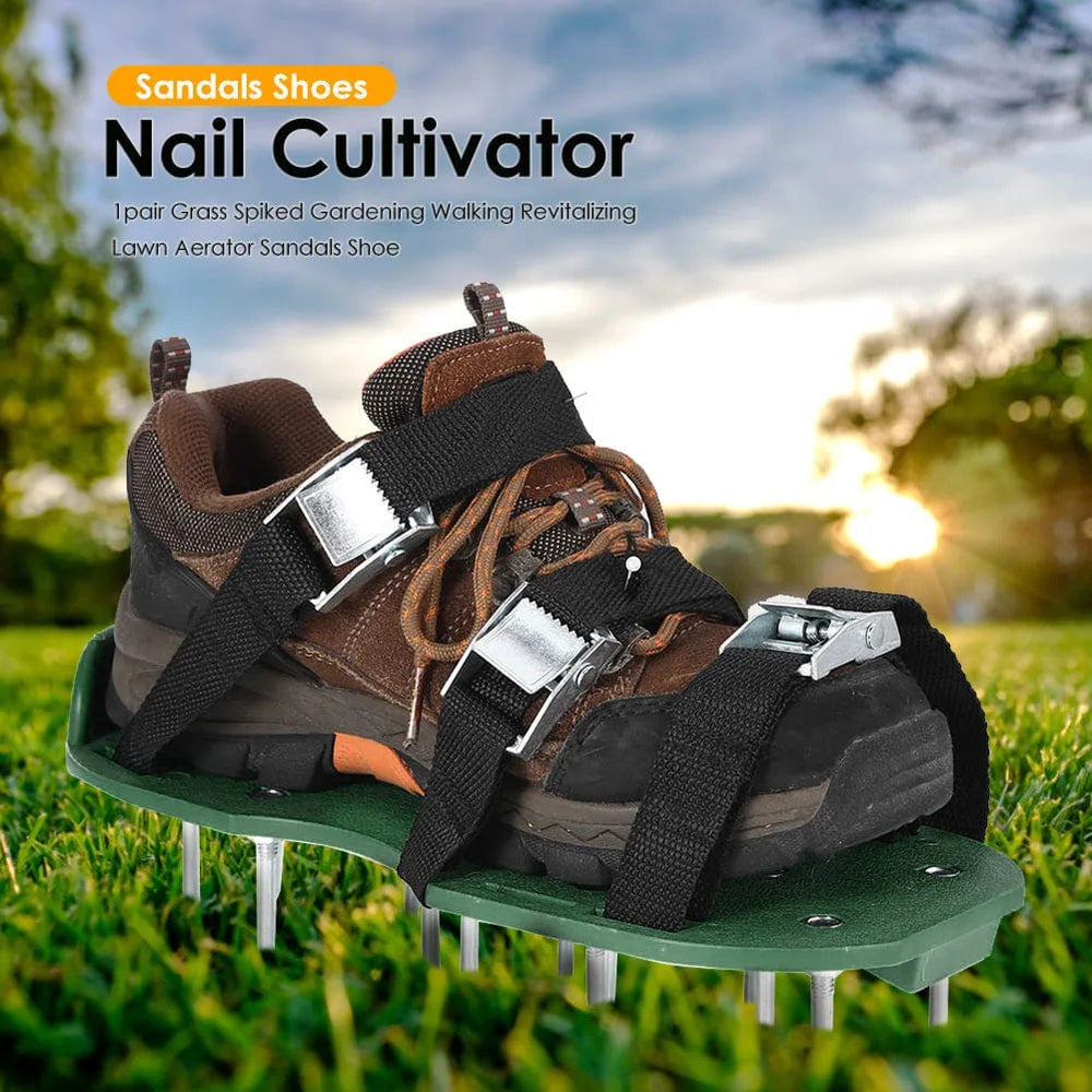 Planet Gates Garden Nail Shoes Grass Loose Soil Tool 5cm Long Nail Lawn Aerator Grass Spikes Shoes Self-Leveling Epoxy Yard Grass Cultivator