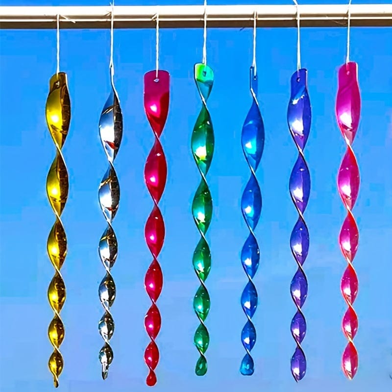 Planet Gates Garden Patio Decoration: 1pc Bird Repellent Scare Strip, Spiral Wind Spinning Bird Catcher & Wind Chimes - Perfect Memorial Gifts!