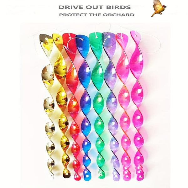 Planet Gates Garden Patio Decoration: 1pc Bird Repellent Scare Strip, Spiral Wind Spinning Bird Catcher & Wind Chimes - Perfect Memorial Gifts!