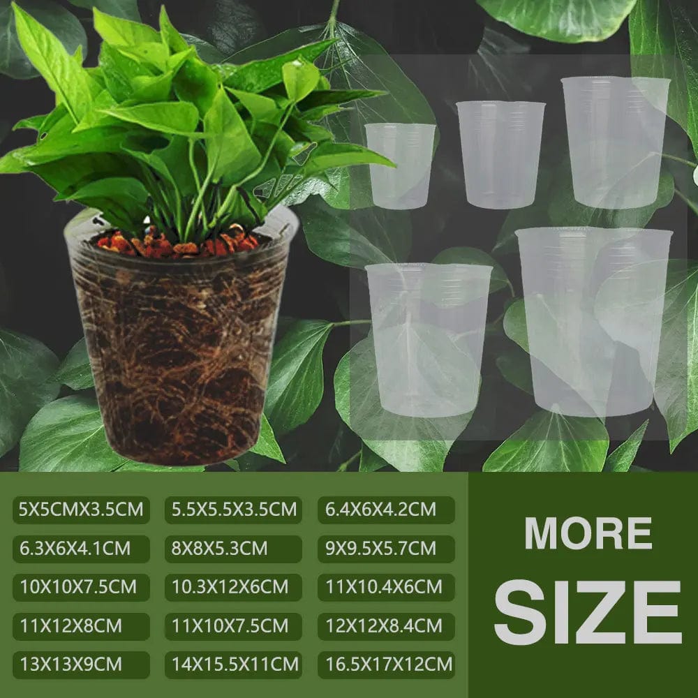 Planet Gates Garden Transparency Nursery Pots Planting Nutrition Cup Orchid Propagation Container Seedling Bag Soft Plastic Flowers Pot