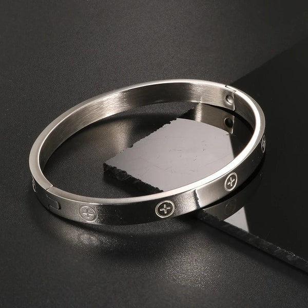 Planet Gates GD New Design Women Men Couple Jewelry 18K Rose Gold Bracelet Titanium Stainless Steel Gold Plated Cross Bracelets Bangles