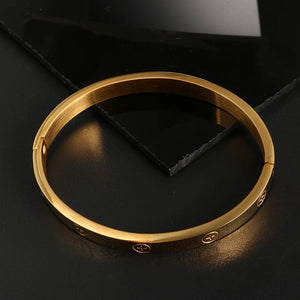 Planet Gates GD New Design Women Men Couple Jewelry 18K Rose Gold Bracelet Titanium Stainless Steel Gold Plated Cross Bracelets Bangles
