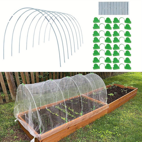 Planet Gates Generic Style 25pcs, Garden Hoops For DIY Grow Tunnel, Rust-Proof Fiberglass Support Frame Greenhouse Hoops For Raised Beds, Garden Fabric, Netting, Plant Shade Cloth, Row Cover, DIY Plant Support Garden Stakes