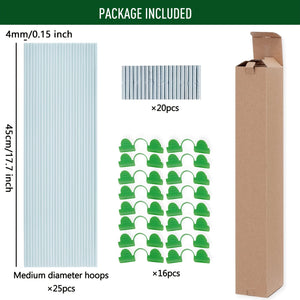 Planet Gates Generic Style 25pcs, Garden Hoops For DIY Grow Tunnel, Rust-Proof Fiberglass Support Frame Greenhouse Hoops For Raised Beds, Garden Fabric, Netting, Plant Shade Cloth, Row Cover, DIY Plant Support Garden Stakes