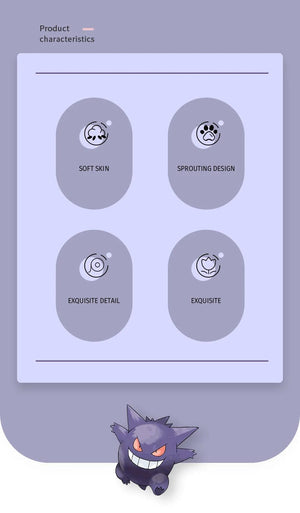 Planet Gates Gengar 25cm / Other 25cm Gengar Plush Toy Pokemon Cute Peluche Stuffed Doll Toy Popular Style Cartoon Image Throw pillow Birthday Gift For Boyfriend