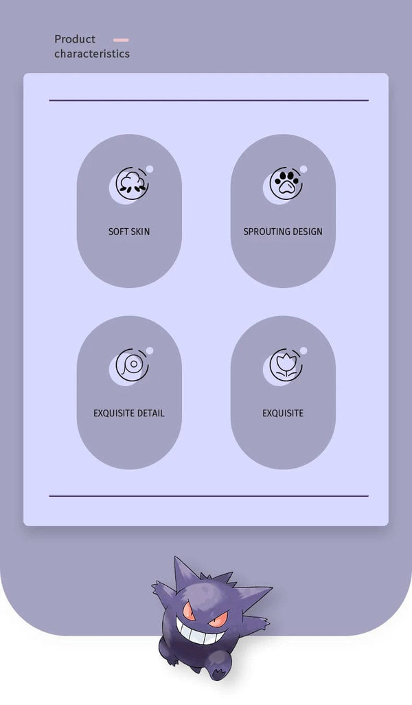 Planet Gates Gengar 25cm / Other 25cm Gengar Plush Toy Pokemon Cute Peluche Stuffed Doll Toy Popular Style Cartoon Image Throw pillow Birthday Gift For Boyfriend