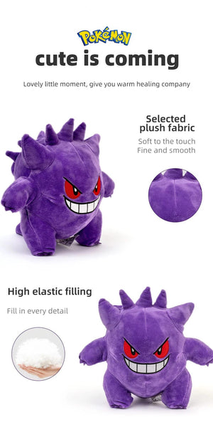 Planet Gates Gengar 25cm / Other 25cm Gengar Plush Toy Pokemon Cute Peluche Stuffed Doll Toy Popular Style Cartoon Image Throw pillow Birthday Gift For Boyfriend