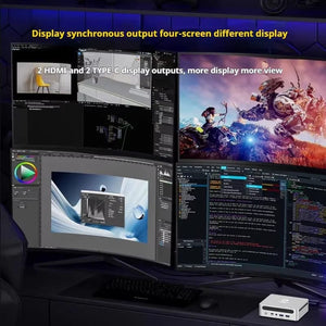 Planet Gates Genmachine AMD R7 Ryzen 7 6800H ES Mini PC Windows 11 WiFi 6 Gaming PC DDR5 4800MHz 4.4GHz CPU M.2 Display Computer Support 4K