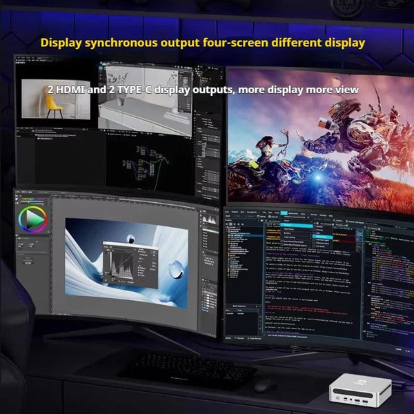 Planet Gates Genmachine AMD R7 Ryzen 7 6800H ES Mini PC Windows 11 WiFi 6 Gaming PC DDR5 4800MHz 4.4GHz CPU M.2 Display Computer Support 4K